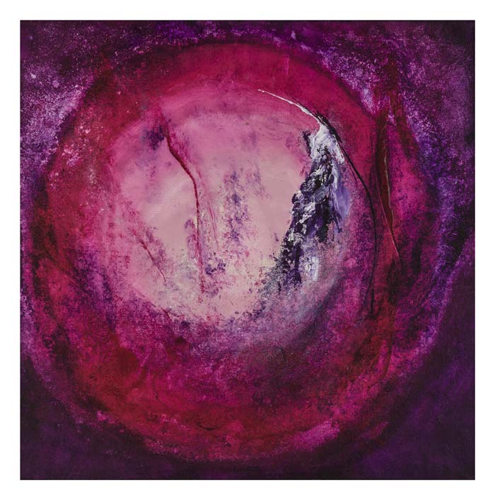 Magenta, violet en wit in groot formaat 50  op 50 cm | Te Koop